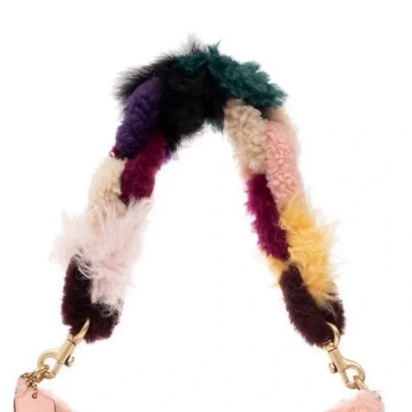 Coach Short Chain Bag Strap in Shearling Brass/Fun Multi 25”L CN066 NWT - Picture 4 of 12